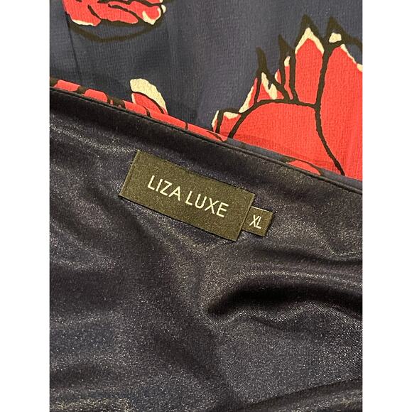 ModCloth Women's Navy and Pink Floral‎ Liza Luxe Dress XL Flattering Maxi Event - Picture 10 of 10